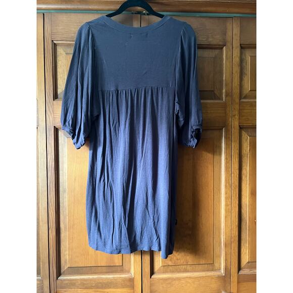 Skunkfunk Women's V-Neck A-Line Mini Dress 3/4 Sleeve Blue Purple Size 5 (XL) - Picture 9 of 11